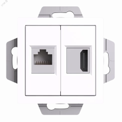 ATLASDESIGN РОЗЕТКА двойная HDMI+RJ45, кат.5Е, механизм, БЕЛЫЙ ATLASDESIGN РОЗЕТКА двойная HDMI+RJ45, кат.5Е, механизм, БЕЛЫЙ