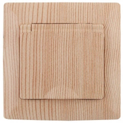 Розетка 2P+E Schuko с крышкой, 16А-250В, СУ, Solo, сосна, 4-203-11 Розетка 2P+E Schuko с крышкой, 16А-250В, СУ, Solo, сосна, 4-203-11