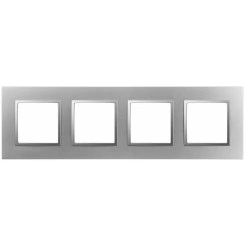 Рамка для розеток и выключателей Elegance 14-5014-03 Classic, на 4 поста, алюминий