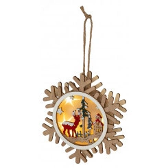 Новогодний декоративный светильник Снежинка, 15*15 см, 6 LED, 2*ААА ENGDS-6L