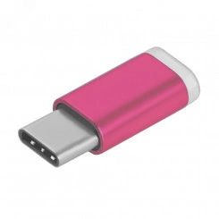 Переходник USB Type C М на Micro USB 2.0 F, розовый