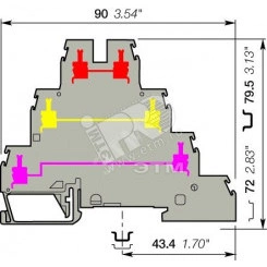 Клемма тройная D4/6T3 4мм.кв