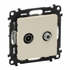 Valena LIFE Розетка оконечная TV-SAT 10дБ 5-862МГц/950-2400 МГц с лицевой панелью слоновая кость