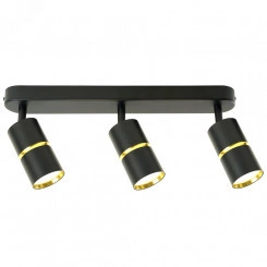 Светильник ДБО 3хGU10 без ламп наклонный черный золото