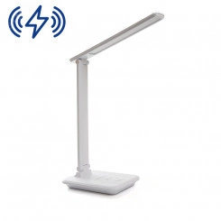 Светильник настольный светодиодный 25w 3000-6000К диммируемый с беспроводной зарядкой и USB порт складной белый