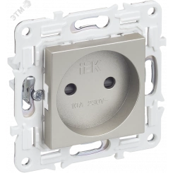 SKANDY Розетка без заземления с защитными шторками 10А SK-R01Sh шампань IEK SKANDY Розетка без заземления с защитными шторками 10А SK-R01Sh шампань IEK