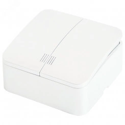 Выключатель 2-клавишный с индикатором 250В 10А IP20 серия София белый STEKKER Выключатель 2-клавишный с индикатором 250В 10А IP20 серия София белый STEKKER