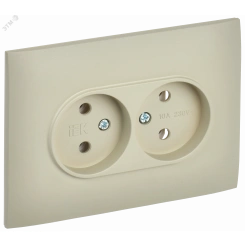 SKANDY Розетка 2-местная без заземления без защитных шторок 10А в сборе SK-R10B бежевый IEK SKANDY Розетка 2-местная без заземления без защитных шторок 10А в сборе SK-R10B бежевый IEK