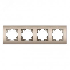 Рамка четырехместная горизонтальная Афина шампань (еврослот) Рамка четырехместная горизонтальная Афина шампань (еврослот)