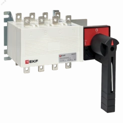 Рубильник-переключатель 100A 4P c рукояткой управления для прямой установки PowerSwitch EKF Рубильник-переключатель 100A 4P c рукояткой управления для прямой установки PowerSwitch EKF