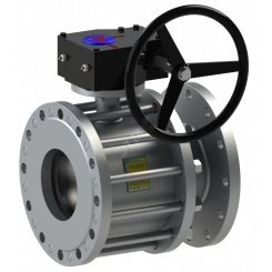 Кран шаровой фланцевый сборный полнопроходной DN 300 PN 16 с редуктором тип 11с41п Кран шаровой фланцевый сборный полнопроходной DN 300 PN 16 с редуктором тип 11с41п