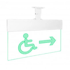 Оповещатель световой Молния Ультра 24 МГН стрелка вправо (пиктограмма), зеленые светодиоды,         подвесное крепление, серый корпус