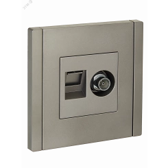 FORTE&PIANO Розетка двойная TV+RJ45 кат.6 FP537 сталь IEK FORTE&PIANO Розетка двойная TV+RJ45 кат.6 FP537 сталь IEK