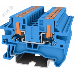 Клемма TP 1-1 проходная с боковой вводом провода .Push-in, сечение 2,5 мм. кв., синяя