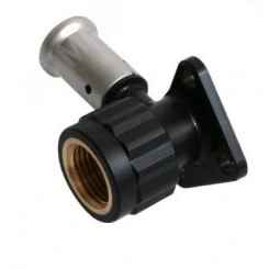 Водорозетка пресс 16х1/2'ВР укороченная 40мм, ПВДФ с черной заглушкой