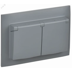 SKANDY Розетка 2-местная и крышкой 16А в сборе IP44 SK-R12Gr серый IEK SKANDY Розетка 2-местная и крышкой 16А в сборе IP44 SK-R12Gr серый IEK
