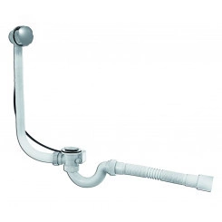 Сифон МИНИ ЭЛИТ для ванн полуавтомат с гофротрубой D40/50 с переливом 70 см Сифон МИНИ ЭЛИТ для ванн полуавтомат с гофротрубой D40/50 с переливом 70 см