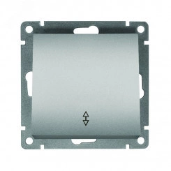 Выключатель проходной одноклавишный UNIVersal серия Афина , с/у, 10А, 220В, серебро (еврослот), механизм Выключатель проходной одноклавишный UNIVersal серия Афина , с/у, 10А, 220В, серебро (еврослот), механизм