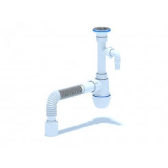 Сифон для умывальника АНИ Грот 1 1/4' x 40 с отводом для стиральной машины с гибкой трубой 40х50