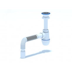 Сифон для умывальника АНИ 1 1/2' x 40 c гибкой трубой 40x40