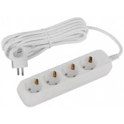 Удлинитель электрический 4 розетки с заземлением 5м ПВС 3x1мм2 UDL-16-450-E Greenline ЭРА