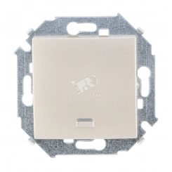 Выключатель одноклавишный, с подсветкой, 16А 250В винтовой зажим, шампань Выключатель одноклавишный, с подсветкой, 16А 250В винтовой зажим, шампань