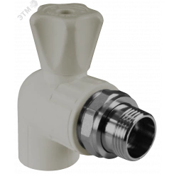 Кран шаровой для радиатора угловой 25х1/2 (40/10) серый