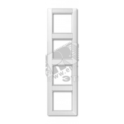 Рамка 4 поста универсальная с полем для надписи белая