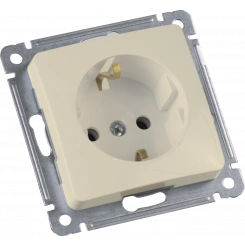 MASTER Розетка одноместная с заземляющим контактом, скрытой установки, в рамку, слоновая кость MASTER Розетка одноместная с заземляющим контактом, скрытой установки, в рамку, слоновая кость