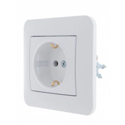 KARINA Розетка с/з керамика белая (10шт/120шт) KARINA Розетка с/з керамика белая (10шт/120шт)