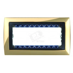 Рамка с суппортом на 8 узких модулей, S82C, золото - графит