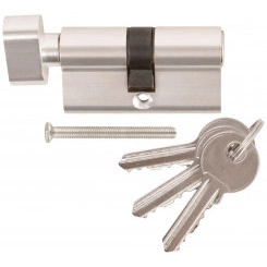 Цилиндровый механизм ''Фабрика замков'' 60 мм, ключ-завертка, хром Цилиндровый механизм ''Фабрика замков'' 60 мм, ключ-завертка, хром