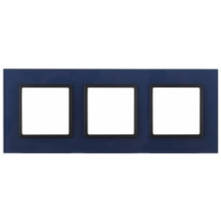 Рамка на 3 поста, стекло, Эра Elegance, синий+антр, 14-5103-29
