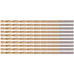 Сверла HSS по металлу, удлиненные, титановое покрытие 3.2х102 мм (10 шт) Сверла HSS по металлу, удлиненные, титановое покрытие 3.2х102 мм (10 шт)