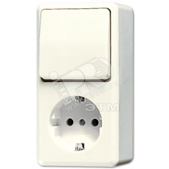 Розетка штепсельная SCHUKO накладная с универсальным выключателем Розетка штепсельная SCHUKO накладная с универсальным выключателем
