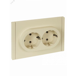 FORTE&PIANO Розетка 2-местная с заземлением без защитных шторок безвинтовое крепление 16А FP424 ваниль IEK FORTE&PIANO Розетка 2-местная с заземлением без защитных шторок безвинтовое крепление 16А FP424 ваниль IEK