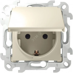 Розетка 2К+З Schuko IP44, слоновая кость Розетка 2К+З Schuko IP44, слоновая кость