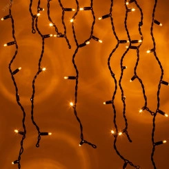 Гирлянда 120LED Бахрома 2м*1м, желтый свет, черный каучук, 220В, IP65 ERAPS-BZ2