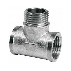 Тройник ВНВ 1/2'х1/2'х1/2' переходной, никелированный