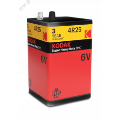 Батарейка Kodak 4R25-1S SUPER HEAVY DUTY Zinc [4R25-SP1G, 6.0V] (6/24/936)