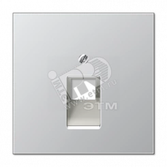 Накладка для 1-ой телефонной/компютерной розетки  IAE/UAE (1 x 8-пол.)   Серия LS990  Материал- металл  Цвет- алюминий