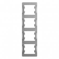 GLOSSA Рамка 4 поста вертикальная алюминий