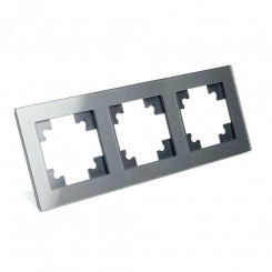 Рамка трехместная горизонтальная, Катрин, графит, Рамка трехместная горизонтальная, Катрин, графит,