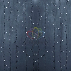 Гирлянда светодиодный Дождь 2х6 м, постоянное свечение, прозрачный провод, 230 В, диоды белые