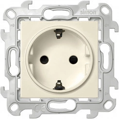 Розетка 2К+З Schuko со штор, слоновая кость Розетка 2К+З Schuko со штор, слоновая кость