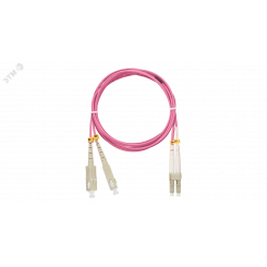 Шнур опт перех, мм 50/125 OM4, SC/UPC-LC/UPC, двойной, LSZH, 2мм, маджента, 3м Шнур опт перех, мм 50/125 OM4, SC/UPC-LC/UPC, двойной, LSZH, 2мм, маджента, 3м