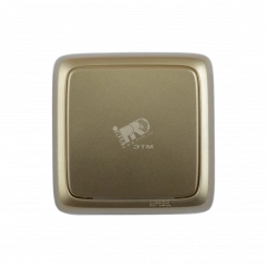 Выключатель одноклавишный наружный с изоляционной пластиной с индикацией золото 16А