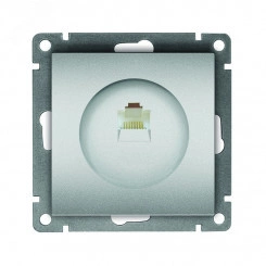 Розетка компьютерная одноместная UNIVersal серия Афина, с/у, 1А, RJ45, серебро (еврослот), механизм Розетка компьютерная одноместная UNIVersal серия Афина, с/у, 1А, RJ45, серебро (еврослот), механизм