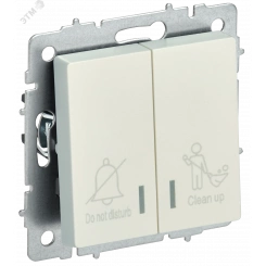 BRITE Выключатель 2-клавишный с индикацией для отелей 10А ВС10-2-9-БрЖ жемчуг IEK BRITE Выключатель 2-клавишный с индикацией для отелей 10А ВС10-2-9-БрЖ жемчуг IEK