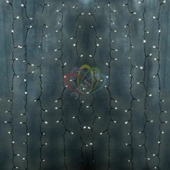 Гирлянда светодиодный Дождь 2х3 м, постоянное свечение, прозрачный провод, 230 В, диоды мультиколор